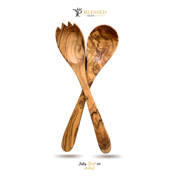 Blessed Olive Wood Salatbesteck 2 Teilig aus Olivenholz
